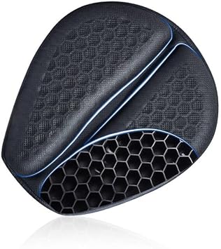 Feiteplus Universal Gel Motorcycle Seat Cover 3D Honeycomb Structure Tailbone Pain Relief Egg Seat Cushion with Non-Slip Cover for Motorbikes Dirt Street Bike