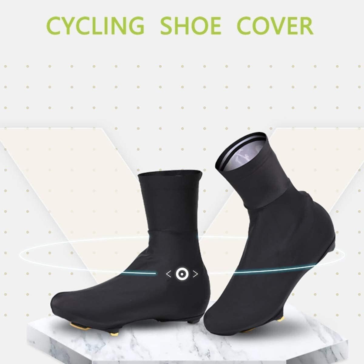 Silicone Waterproof Shoes Covers Lesrly-Cycle Bicycle Shoe Cover, Windproof&Waterproof Plus Velvet Warmth Riding Leg Cover, Suitable for Bicycle Riding Motorcycle (Color : A, Size : C(X-Large))