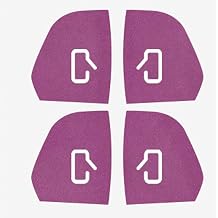 Suede Door Button Decals for Tesla Model 3 Highland & Model Y Juniper, Luxury Soft-Touch Interior Trim, Scratch-Proof Button Protectors Purple