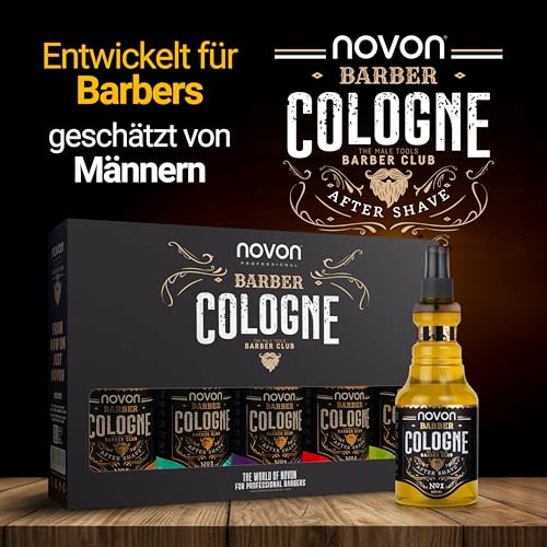 6. Bild von novon Professional Barber Cologne No.1,2,3,4 & 5-355 ml - After Shave Spray für Männer - Rasur Duftwasser aromatisch-intensiv - Barber Eau de Cologne