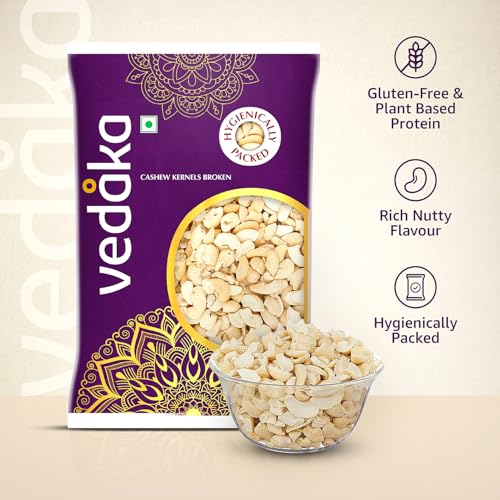 Image of Amazon Brand - Vedaka Broken Cashews | 1 Kg | Kaju Nuts | Gluten-Free & Plant Based Protein | Hygienically packed