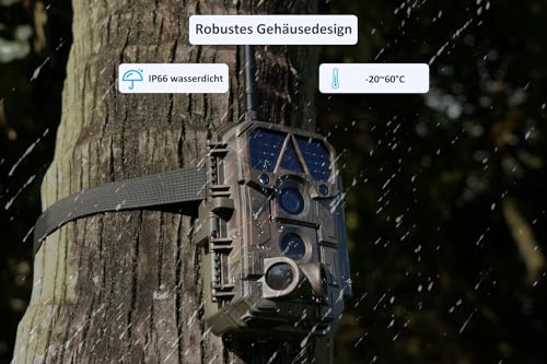 Meidase P100 Wildkamera WLAN mit App 32MP H.264 1296P, 27M Infrarot Nachtsicht Bewegungsmelder...
