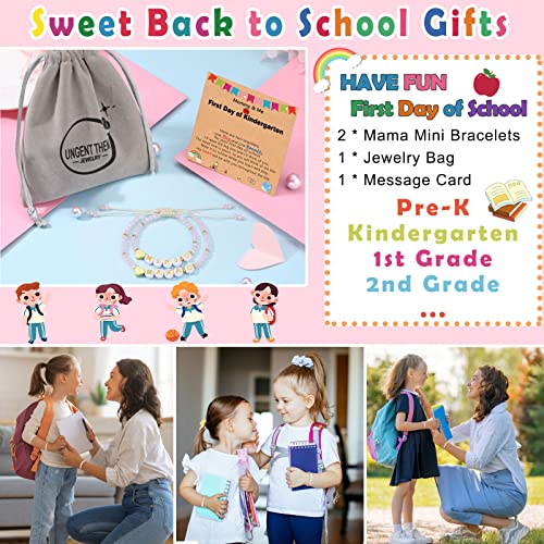UNGENT THEM First Day of School Bracelet Back to School Mommy and Me Bracelets for Mom and Daughter 6