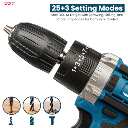 Add JPT 21V Heavy-Duty Impact Cordless Drill Machine - Image 3