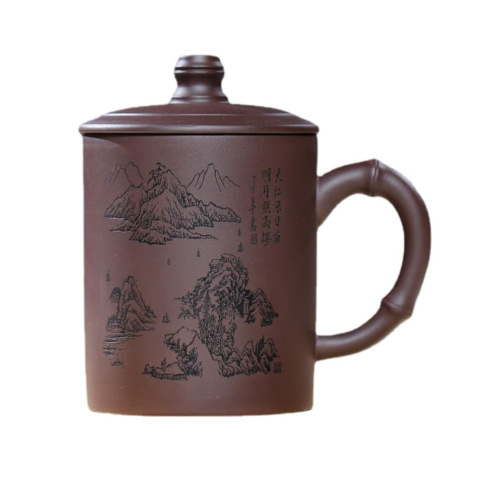 Tasse à thé Kung Fu chinoiseTasse à thé en Argile for Les Femmes Tea Party Fournitures de thé de l'après-midi Tasse à thé 400 ML Lettrage Domestique Tasse de Sable Violet Tasse à thé Pure fabriquée à