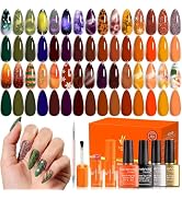 Lavender Violets 27 PCS Gel Nail Polish Set, 21 Colors Christmas Color Changing Cat Eye Gel Polis...