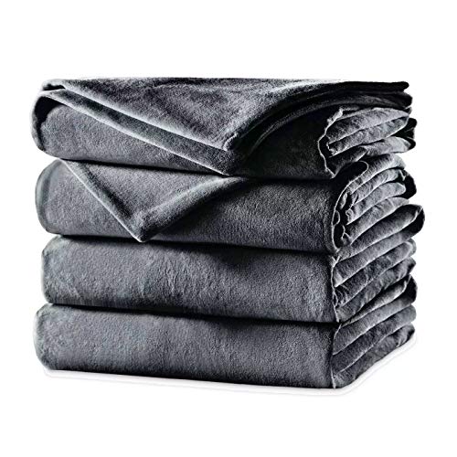Sunbeam Premium Velvet Plush KING Electric Heated Blanket with 20-Heat Settings and Auto