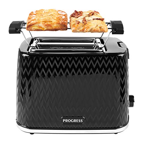 Progress® EK3860PBLK-VDE Chevron 2-Scheiben-Toaster, schwarz, 930 W