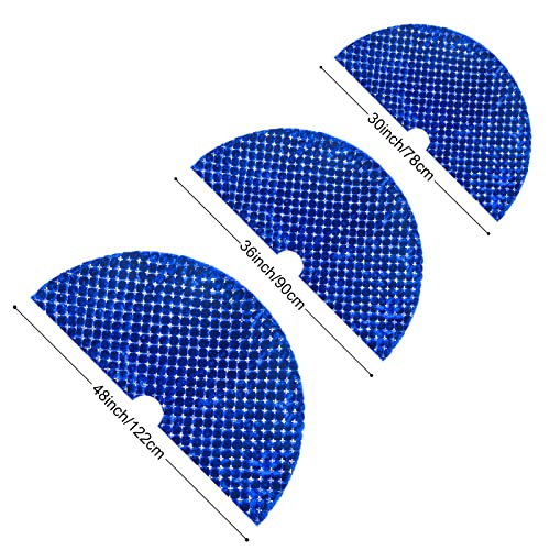 Atiming Blue Christmas Tree Skirt Plush 30 Inches Dark Blue Fur Christmas Tree Skirt Mat With Silver Cross Sequin Xmas Tree Skirt Base Cover For Christmas New Year Decorations (Blue-C, 78Cm) #TOP6