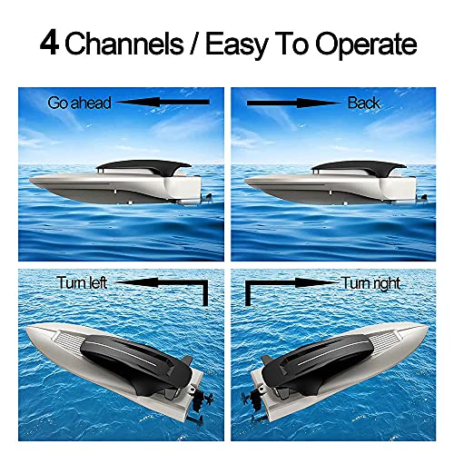 Stseeace Mini Wireless Remote Control Boat, Competitive Water Play, Electric Speed Boat, Nautical Model, Rechargeable Waterproof Boat, Children's Toy, White, 2.4Ghz, Swimming Pool And Lake Boat #TOP5