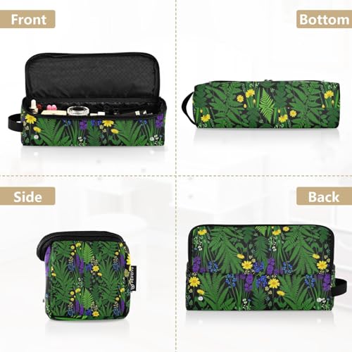 2-in-1 Curling Iron Travel Case and Heat Resistant Mat Curling Iron Travel Holder Storage Bag for Straightener Flat Hair Dryer Botanical Fern Foliage Berry Trave Case for Women miniatura 5