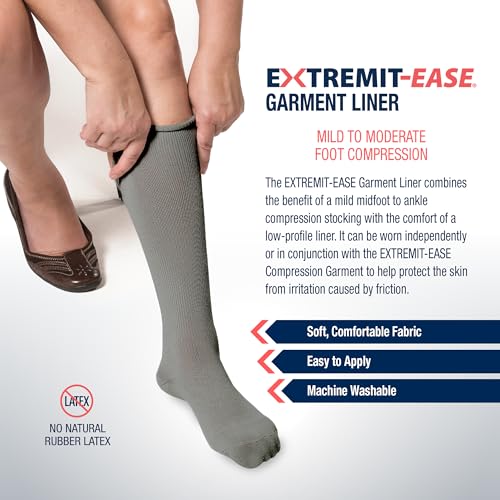 Image of Garment Liner, Unisex, Light Foot-to-Ankle Compression, Tan & Grey, Small - XXLarge, 1 2 4 Undersocks /Pack
