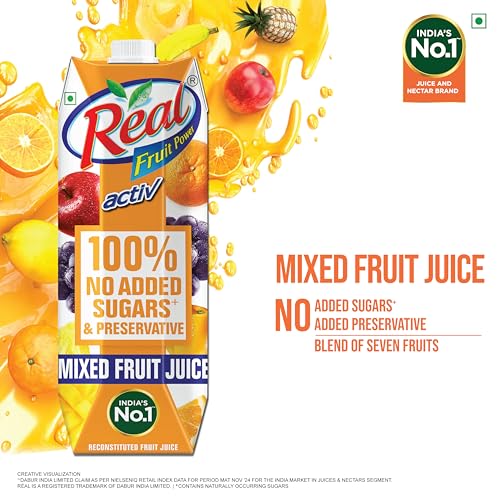 Image of Real Activ, Mixed Fruit, 1L (Pack of 6).