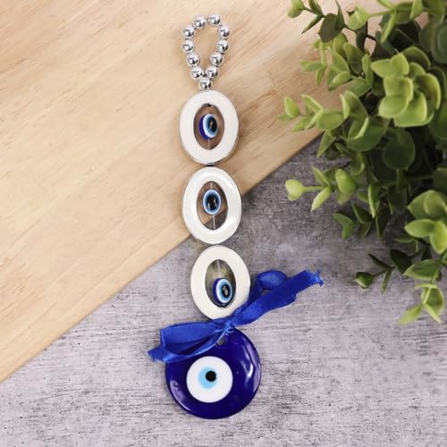 Image of Oval Evil Eye Wall Hanging Decoration for Protection & Positivity | Nazar Battu for Home Entrance | Aesthetic Home Decor & Wall Decor Items | Ideal for Car Dashboard Accessories & Gift