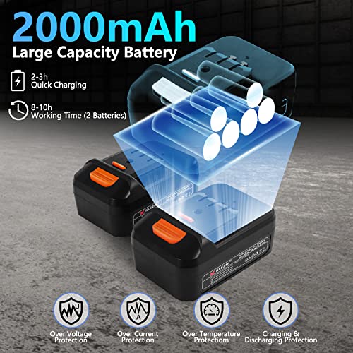 K Klezhi Cordless Electric Pruning Shears With Colorful Led Dispaly,Cut Capacity Of 32Mm / 1.26Inches, 2 X 2 Ah Lithium Rechargeable Battery 8-10 Working Hours Black #TOP2