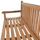 Divero 3-Sitzer Bank Holzbank Gartenbank Sitzbank zertifiziertes Teak-Holz behandelt hochwertig massiv - 3