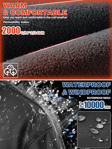 FREE SOLDIER Men's Waterproof Softshell Jacket Lightweight Fleece Lined Jacket Outdoor Hiking Windbreaker3