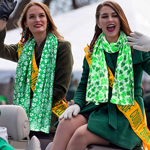 5 Pieces Women's St. Patrick's Day Silky Long Scarf Shawl Irish Theme Scarf Lightweight Head Scarf Shamrock Scarf With Festival Holiday Prints For Travel Celebration, 5 Styles, 35.4 X 70.9 Inches #TOP3