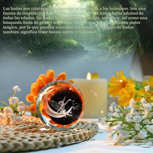 Miniatura 5 de Ifolaina Bola De Cristal De Hada 3d Esfera De Vidrio Encantadoras Figuras De Hadas Para Decoración Del Hogar Para Niña Ornamento