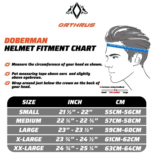Orthrus DM-MBK-RED-XL Modular Led Full Face Motorcycle Helmet thumb #5