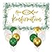 Bannière de fête Alles Gute zur Konfirmation Guirlande décorative 110 x 180 cm en polyester et 12 ballons, baptême fille garçon décoration bannière communion fête