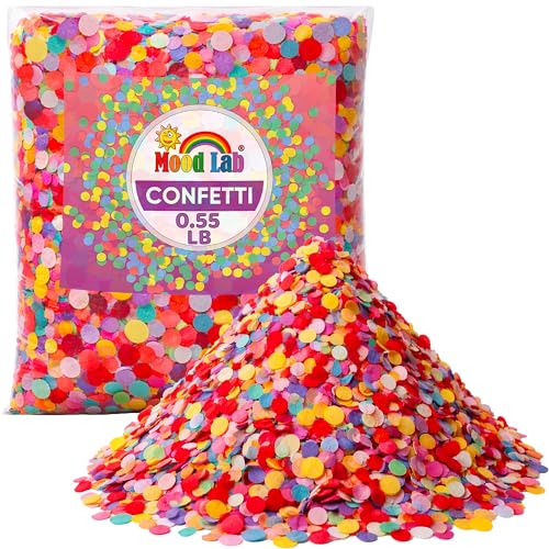 Mood Lab Multicolor Confetti - Mexican Colorful Party Confetti - 0 55 lbs/250gr Round Tissue Confetti