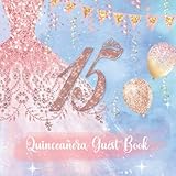  Quinceañera Guest Book: Sign-In Message Book for 15 Year Old (Quince Años) Birthday Party  Keepsake Gift for Daughter  Pretty Pink Design with Faux Glitter