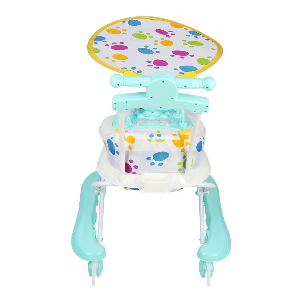 Andador Bebe Caminar Plegable, Andador de Bebé Multifunción con Ruedas Silenciosas Centro Actividades Bandeja Extraíble Antibalanceo 6-18 Meses (62 x 68 x 36-81 cm - Verde)