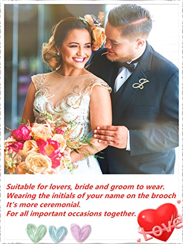 Hafilo 2 Pack Initial Letter Brooch Pin For Women Girl 26 Letters A-Z Fashion Brooches Collar Pins Gold Silver (2Pcs-X) #TOP3