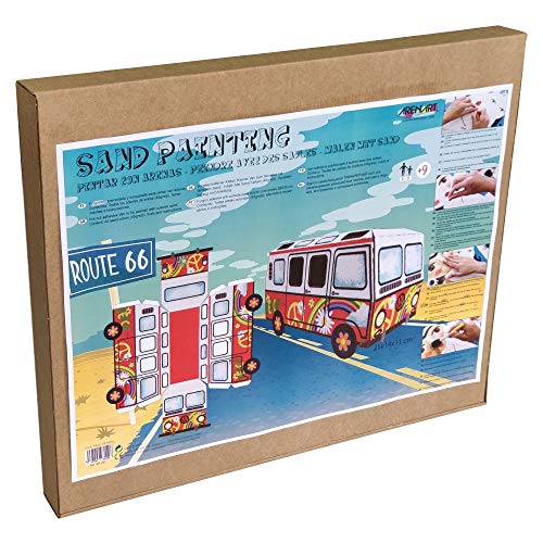 Arenart | 1 Furgo Volkswagen 3D | para Pintar con Arenas de Colores | Manualidades para Adultos y Jóvenes | Dibujo Fácil