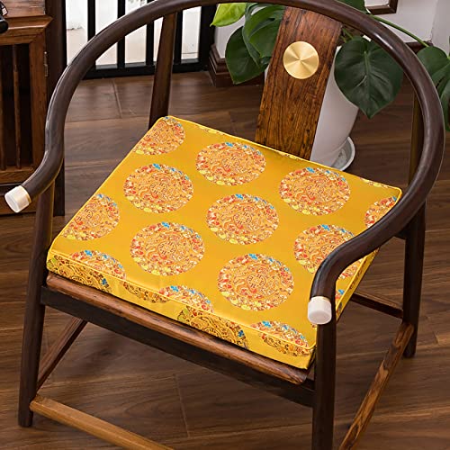 XRuixiEr Golden Printed Chinese Style Seat Cushions,Traditional Sponge Sofa Red Wooden Armchair Chair Cushion Seat Pad for Home Decor,12 Sizes-A 38x44x5cm(15x17.3x2 inch)
