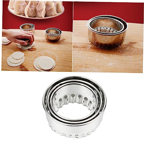 CONGARTENO Pastry Dough Press Stainless Steel Dumpling Wrapper Cutter Wave Edge Compact Design