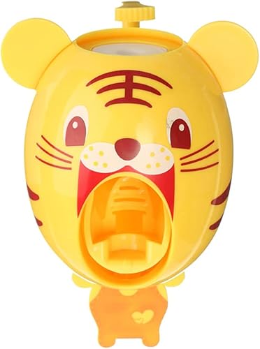 OLIMY Dispensador automático de pasta de dientes para niños, exprimidor automático de pasta de dientes con patrón de cerdo de dibujos animados, tubo