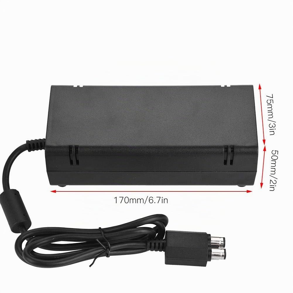 Adaptador de Fuente de alimentación, Cargador de Bloque de Fuente de alimentación, CA 100V - 240V Negro Universal para Xbox 360 Slim(European Standard 110-240V)