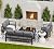 UDPATIO Oversized Aluminum Patio Furniture Set, Modern Metal Outdoor Patio Conversation Sets, Patio Sectional Sofa Set w/ 5 Inch Cushion for Patio Poolside, Deck, Grey (Include 4 Sofa Cover)