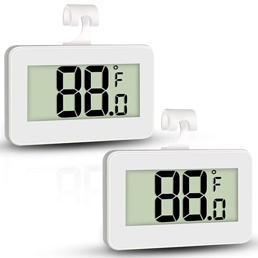 Mini Refrigerator Fridge Thermometer, 2 Pack Digital