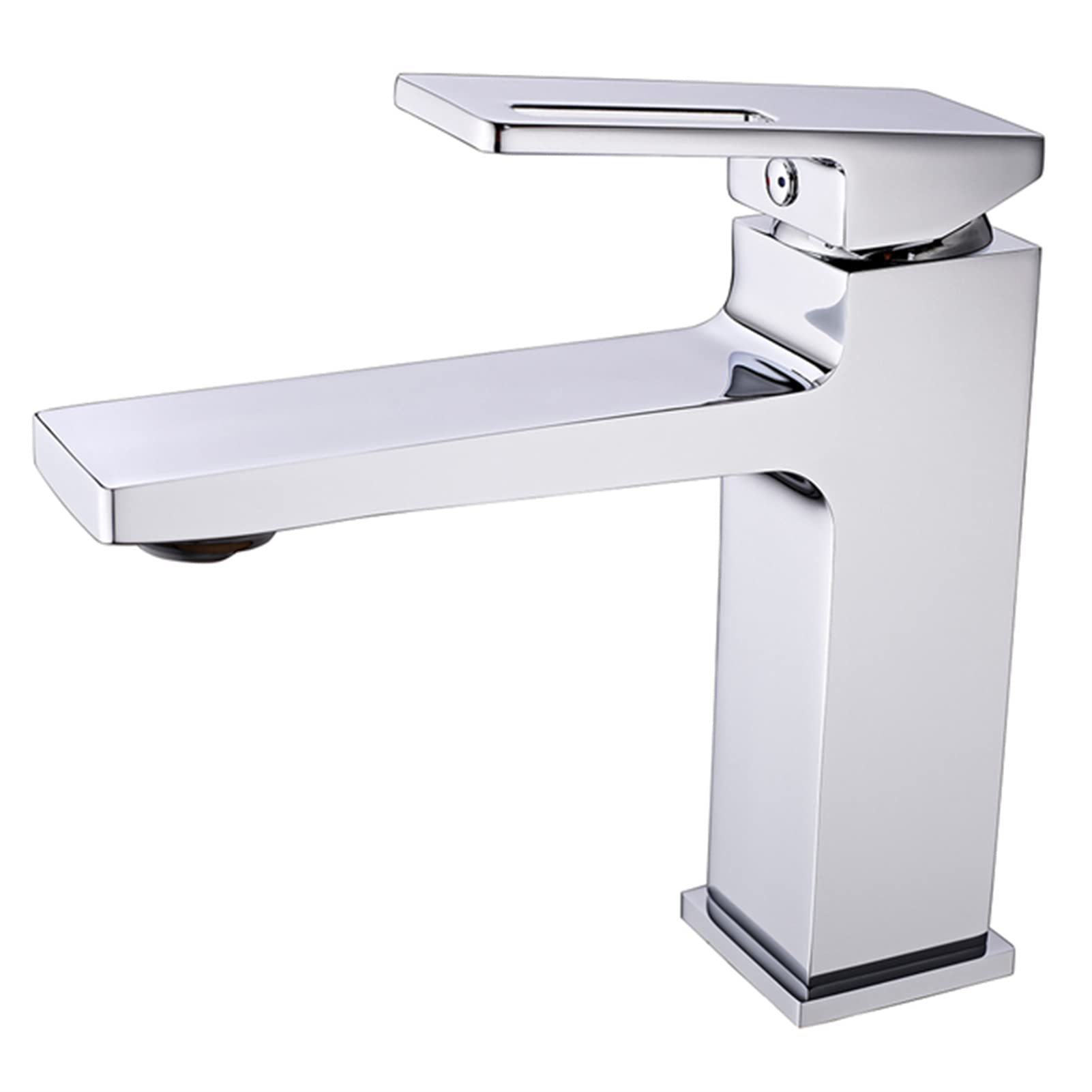 Grifo de tocador para lavabo monomando negro mate de un solo orificio 8