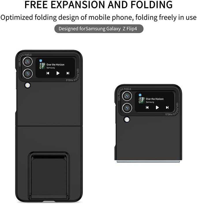 Miniatura 7 de Asuwish Funda de teléfono para Samsung Galaxy Z Flip 4 5G 2022 con funda deslizante para cámara con soporte soporte delgado protector móvil duro