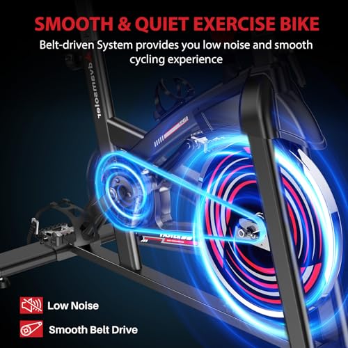 Advamsoler Exercise Bike for Home Gym Use, Indoor Cycling Spin Bike with LCD Display & Tablet Holder, Quiet Stationary Bike for Fitness Cardio Workout - Image 4
