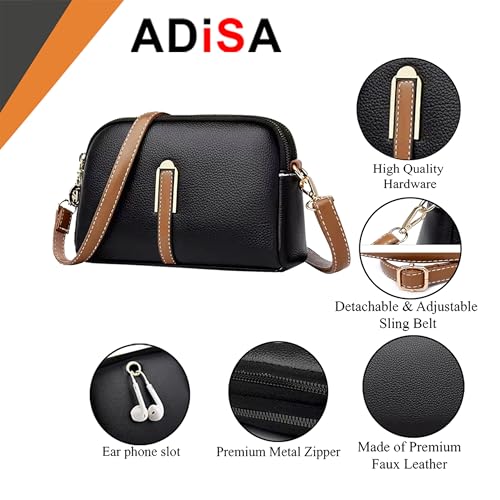 Image of ADISA Women's Crossbody Sling Bag - Stylish Cross Body Handbag for Girls & Women - Adjustable Strap Shoulder Bag (SL5141)