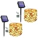 Solar Lichterkette Außen 240 LED 92Ft/28M Kupferdraht Solar Garten Lichter 8 Modi Warmweiß Solar Lichterkette Wasserdicht Dekorative Lichterkette für Terrasse, Tor, Hof, Hochzeit, Party