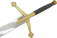 Vista 6 de Medieval Warrior Fantasy Claymore - Espada real con funda de cuero negro