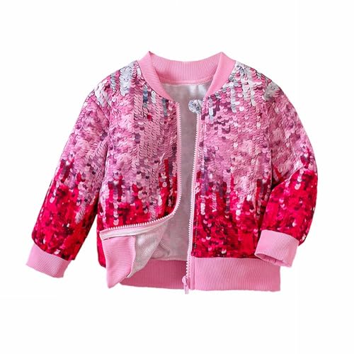 Betadog Girls Sequins Cardigan Crewneck Long Sleeve Shiny Girl Sequin Jackets, Jacket For Dress Occasions