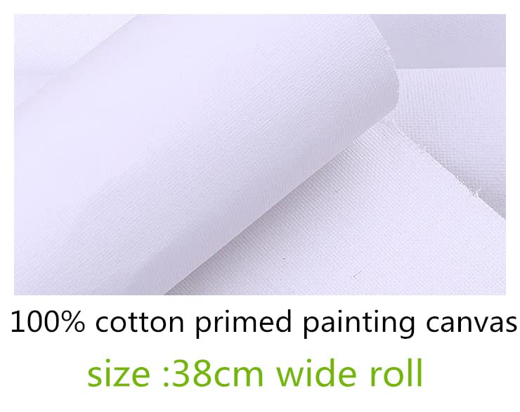 Tela Su Rotolo,Rotolo Tela Per Dipingere Rotolo di tela in legno in cotone in cotone in cotone largo 38 cm con rivestimento bianco(30m long roll)