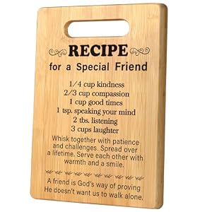 Best Friend Gift for Women, Friendship Birthday Gifts for Women Friends, Unique Gift for Friend, Bestie Bff Thank You Gift for Bestfriend Idea Recipe for a Special Friend Cutting Board