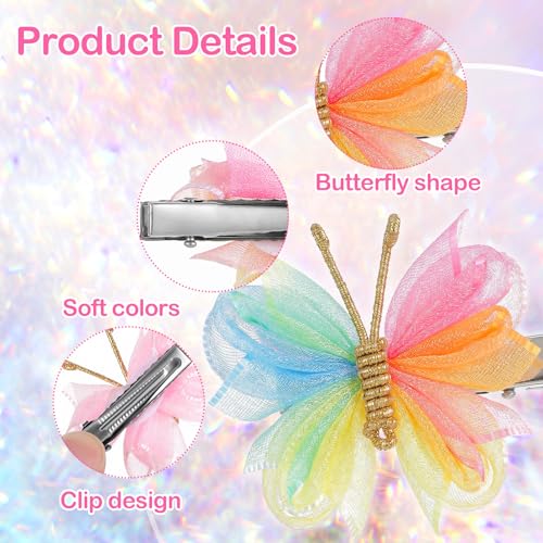 10 pinzas de pelo mariposa, mini barrettes de 2 pulgadas miniatura 3