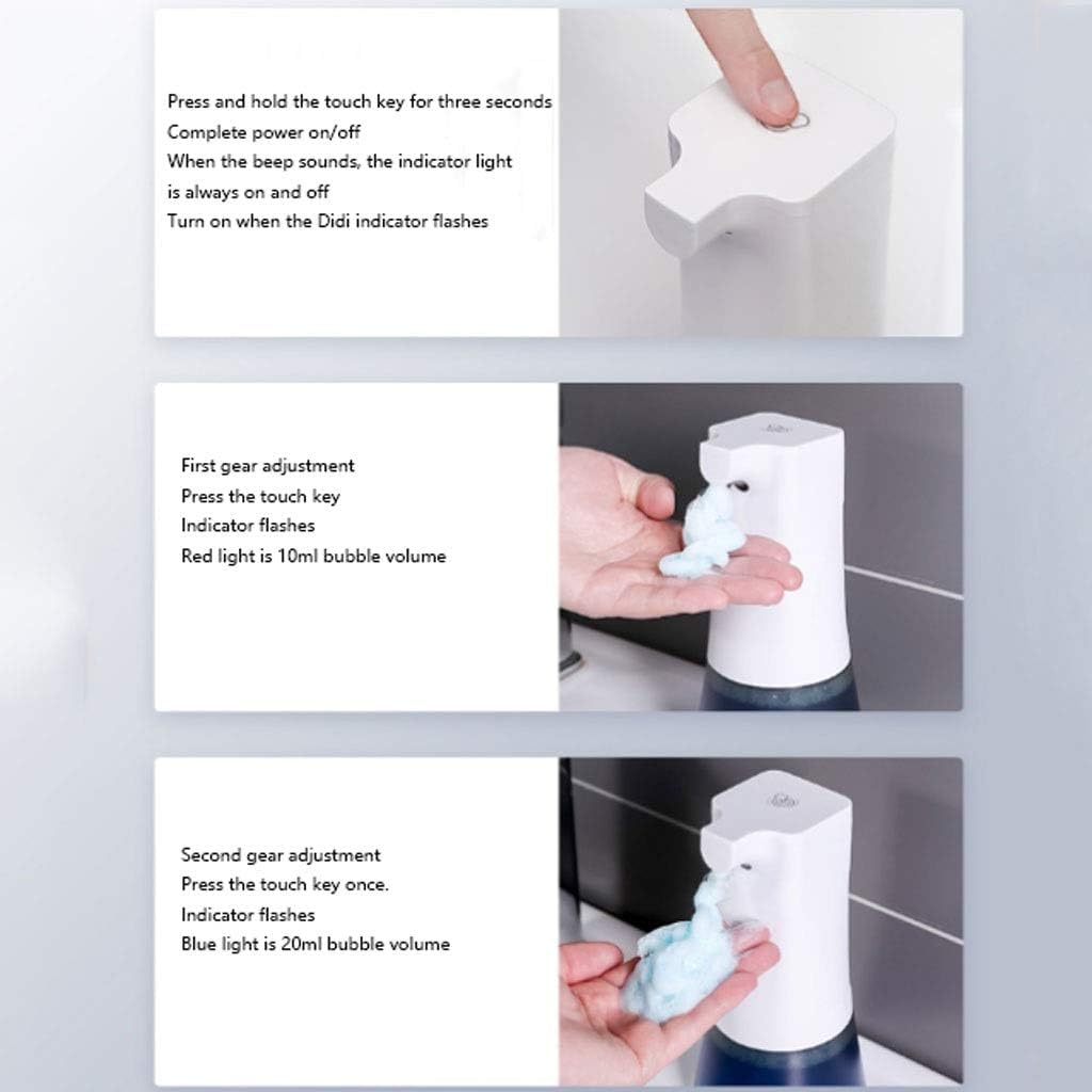 Dispensador de jabón con Espuma ABS, dispensador de jabón líquido, dispensador de jabón Inteligente Totalmente automático, dispensador de jabón con Sensor, dispensador de loción