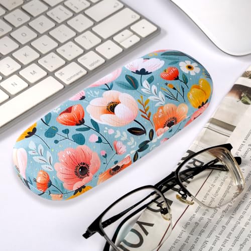 Image of PERFECTSIGHT Hard Shell Eyeglasses Case, PU Leather Protective Glasses Case, Cute Eyeglass Case for Women Men Girls