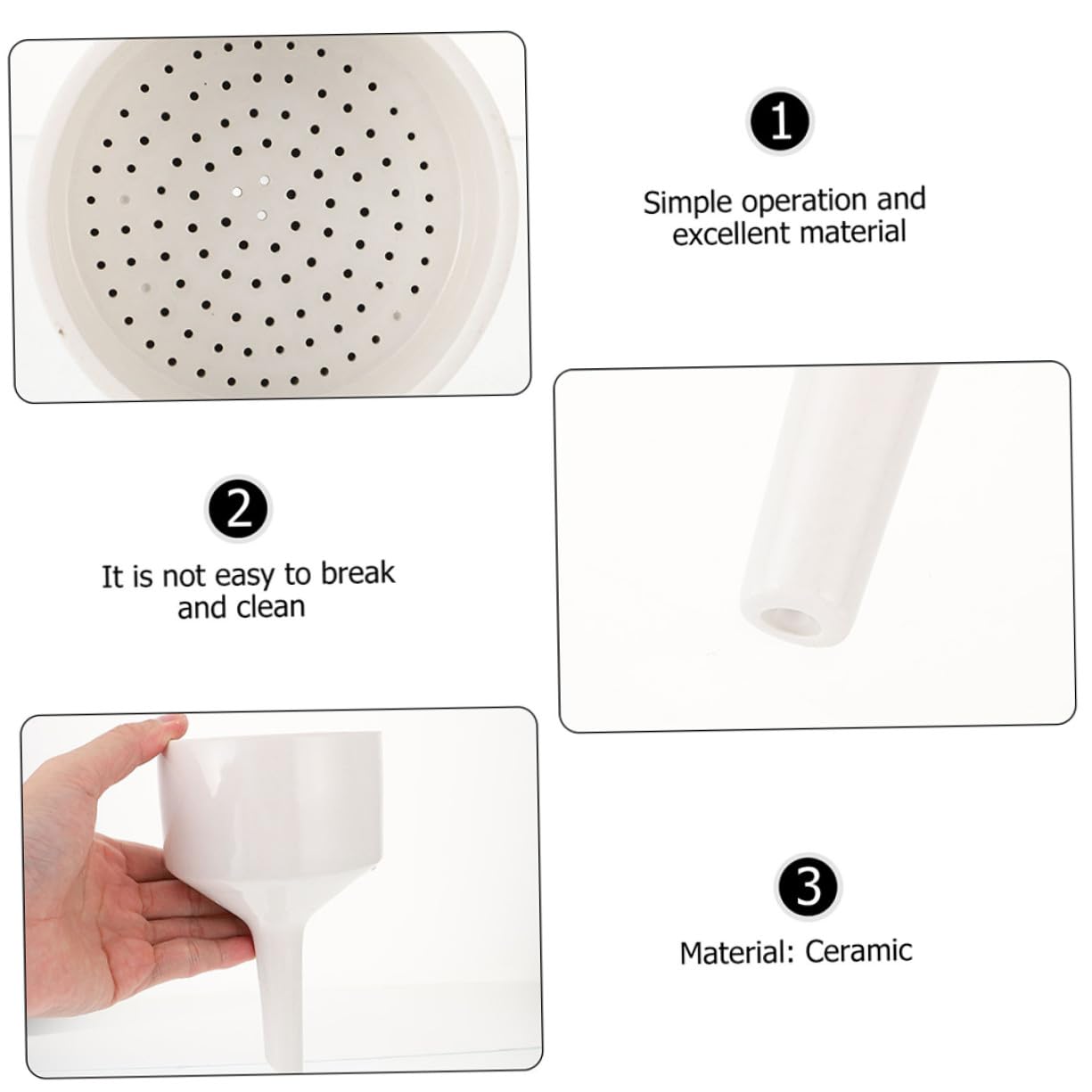 Laborfiltrationstrichter Weiß 2 Stück Keramik Präzises Ausgießen mit Abgeschrägtem Rand und Modernes Design für Studenten und Chemische Experimente