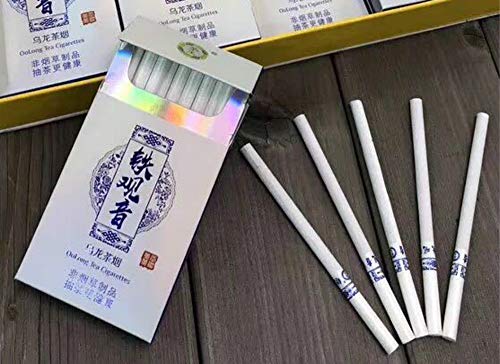 HUWOYMX Green Tea Herbal Cigarettes, Chinese Herbal Cigarettes Smoke-Free and Nicotine-Free, Cigarette Substitutes That Can Clean The Lungs (1 Package,Tie Guanyin)